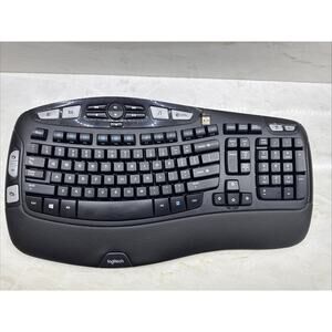 Logitech K350 Ergonomic Wave Unifying Wireless KeyboarD WITH USB Dongle Tested
